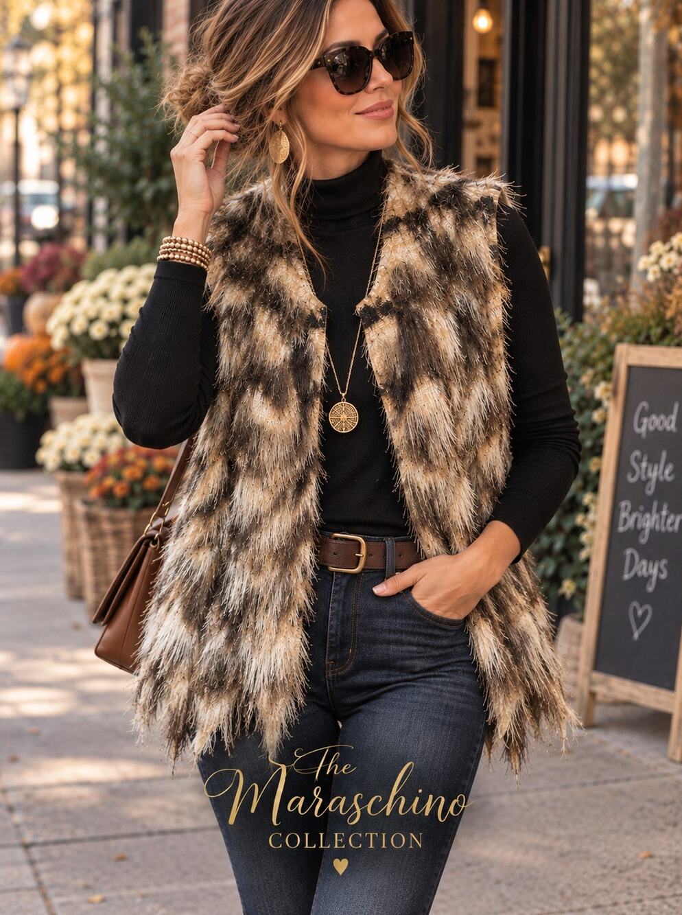 Chico’s Travelers Faux Fur Shaggy Vest Size 3 XL Boho Western Festival Luxe